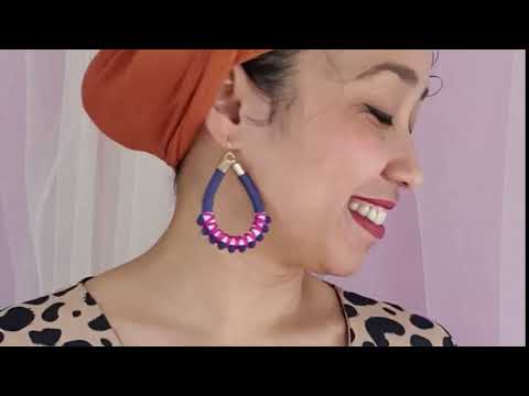 
                
                    Load and play video in Gallery viewer, Poms Earrings - Navy
                
            