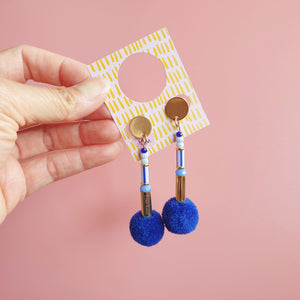 
                
                    Load image into Gallery viewer, Beaded Earrings - Blue - Wholesale
                
            