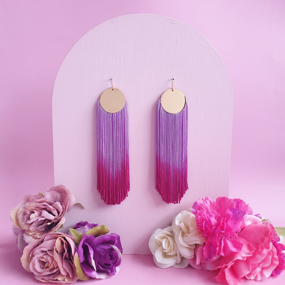 Passion Tassel Earrings - Lilac Pink