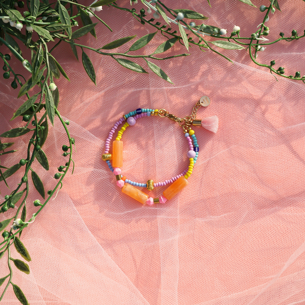 Beaded bracelet - Orange