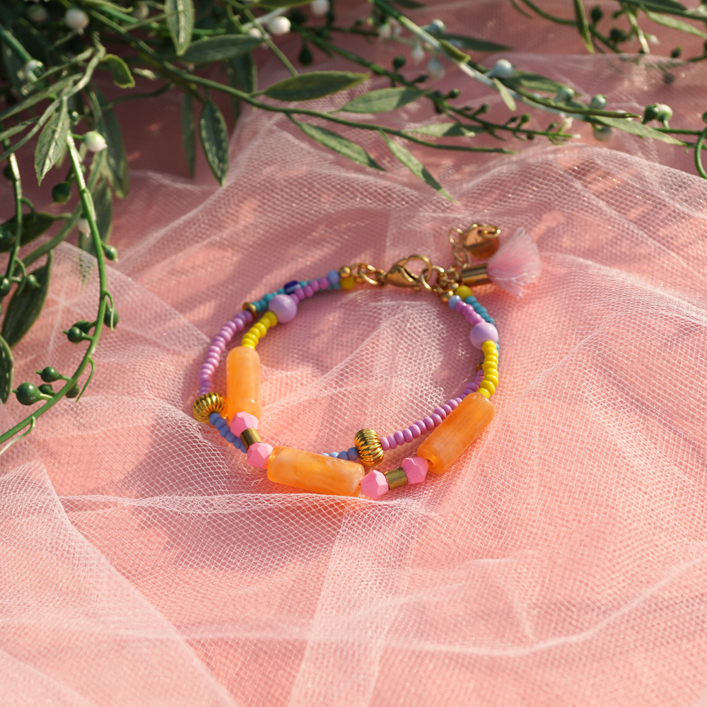 Beaded bracelet - Orange