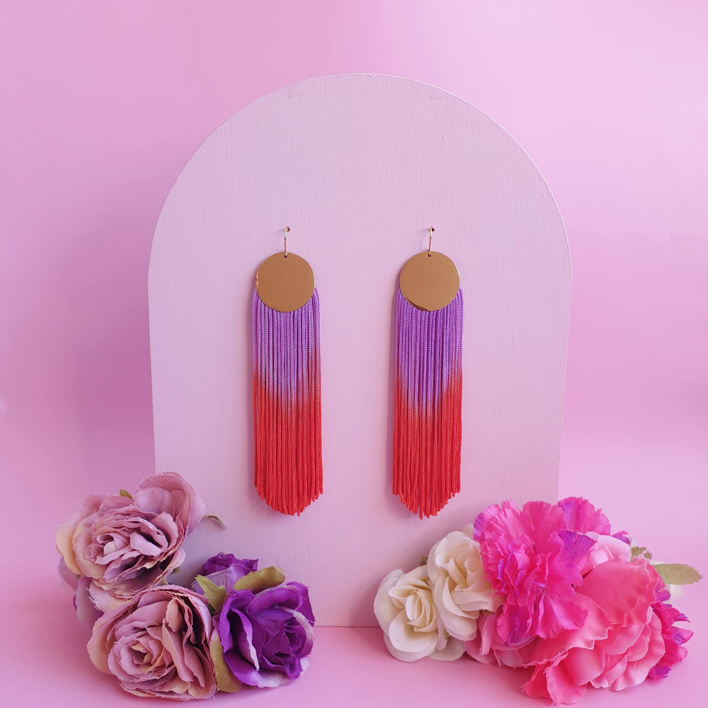 Passion Tassel Earrings - Sunset (Long)