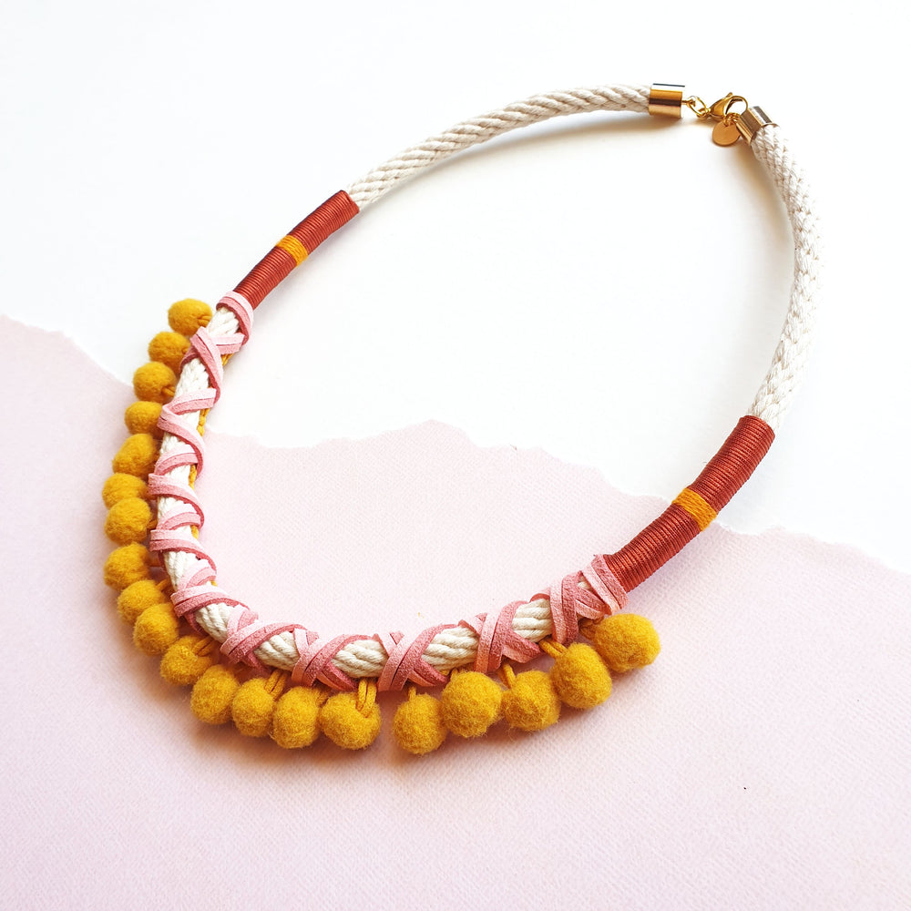 
                
                    Load image into Gallery viewer, Pommie Necklace - Mustard
                
            