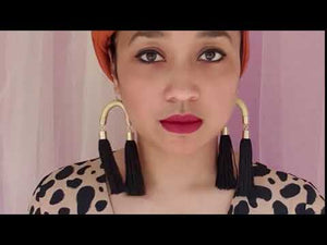 
                
                    Load and play video in Gallery viewer, Ms. Hill Earrings - Gold Black
                
            